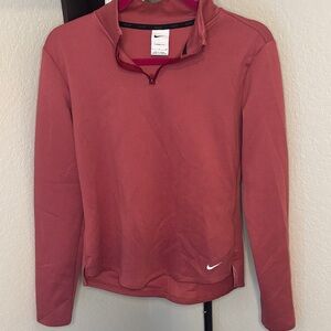 Nike Women's Burgundy Quarter-Zip Sweatshirt
